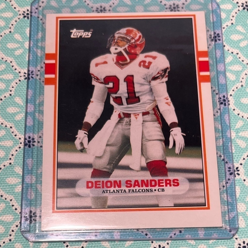 Deion SANDERS, Rookie RC 1989 Topps TRADED Football card #30T